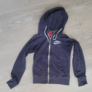 Nike Heathered Purple and White Zip-Up Lightweight Jacket